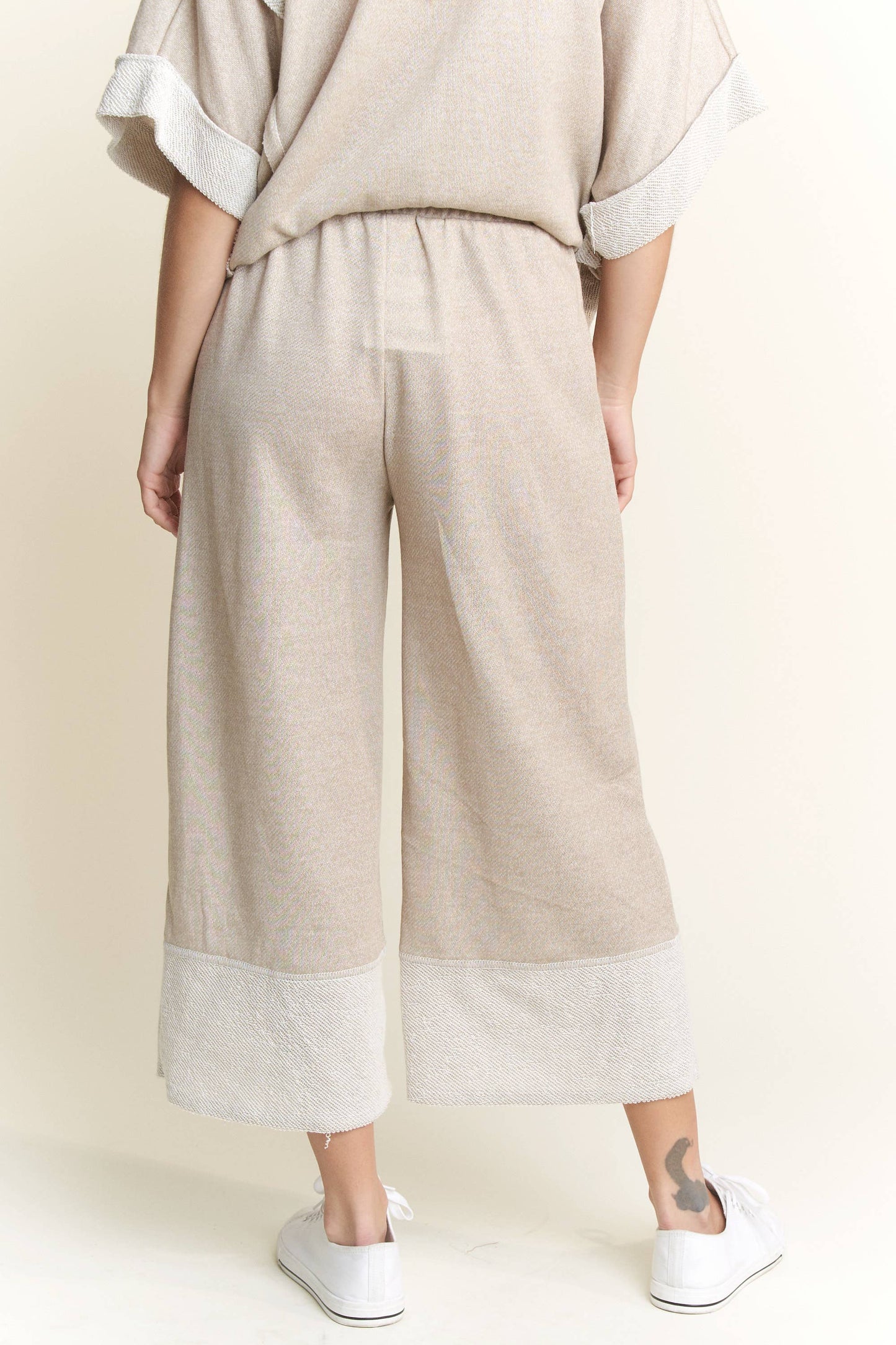 J.HER LOOPTERRY LONG WIDE PANTS TAUPE