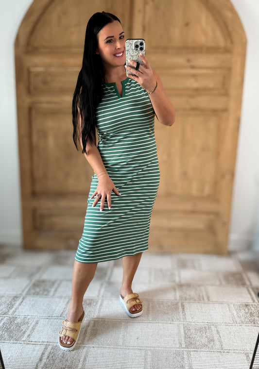 STRIPED MINI DRESS SWEET MINT