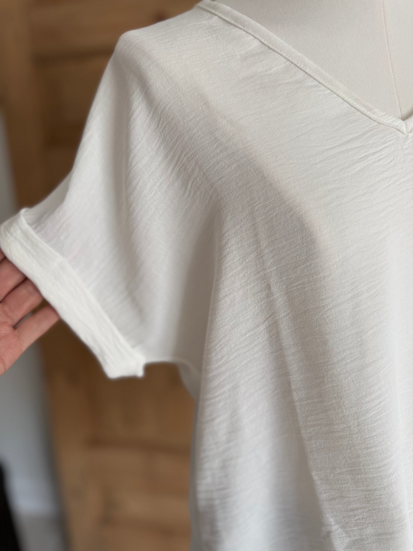 DREAM SOFT TEXTURE RELAXED TOP- white