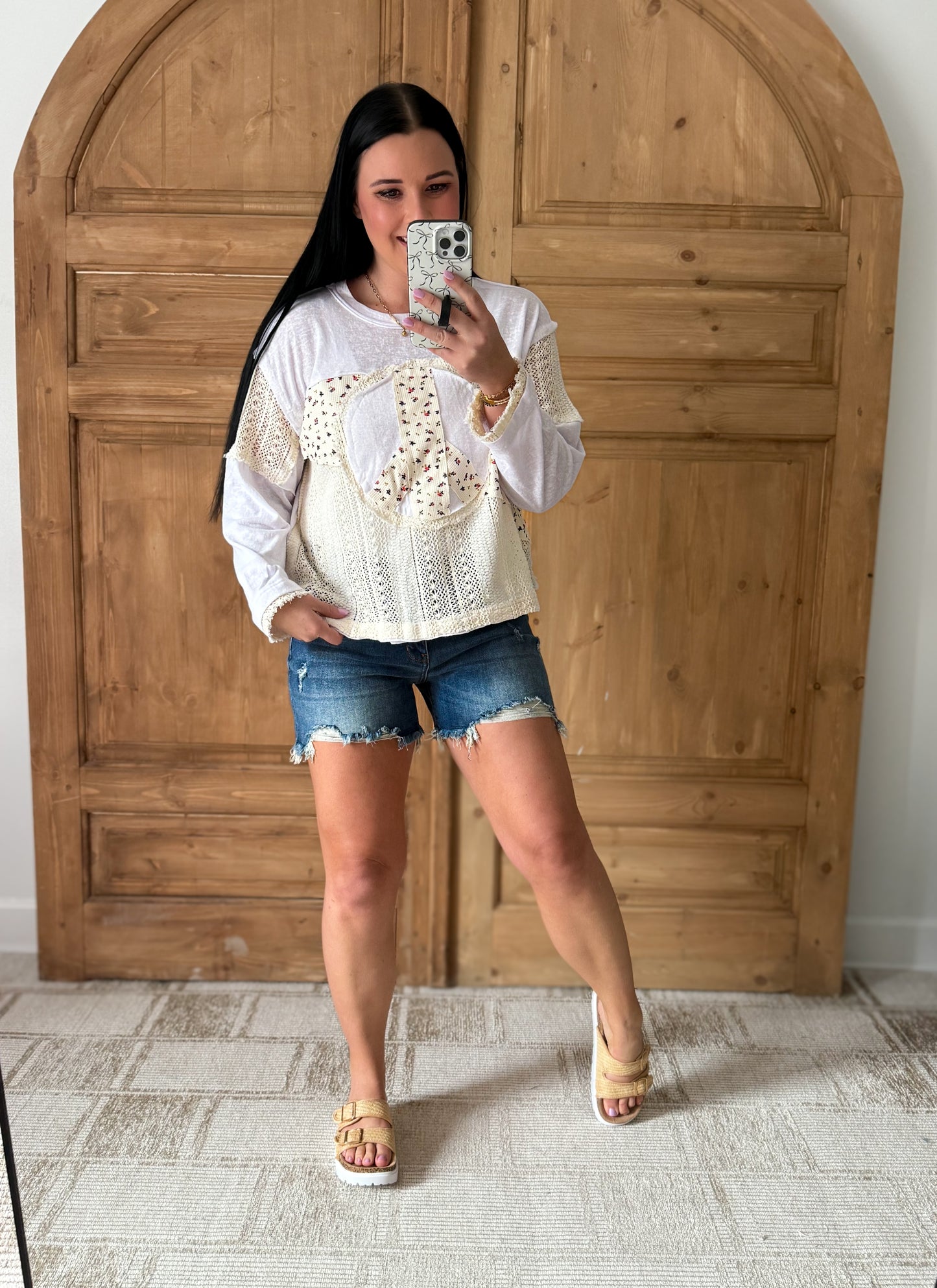 POL: PEACE KNIT TOP IVORY