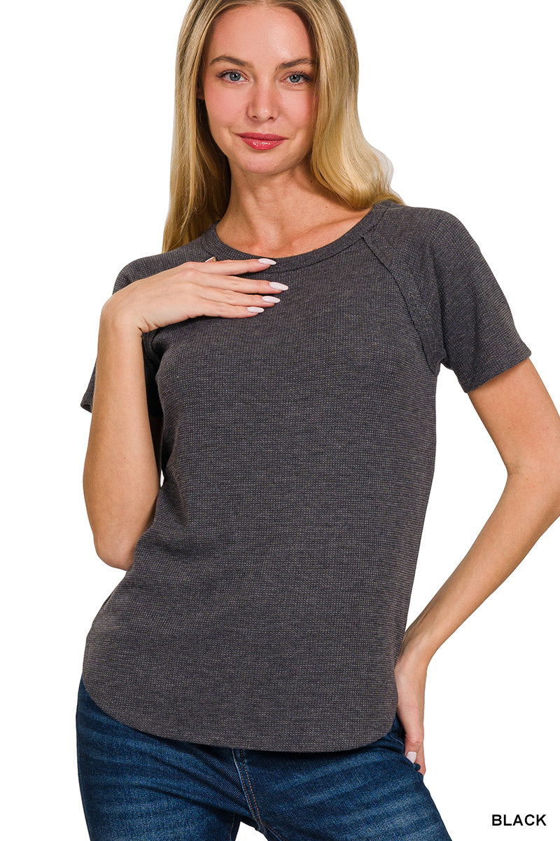 ZENANA WAFFLE BASIC WAFFLE TEE