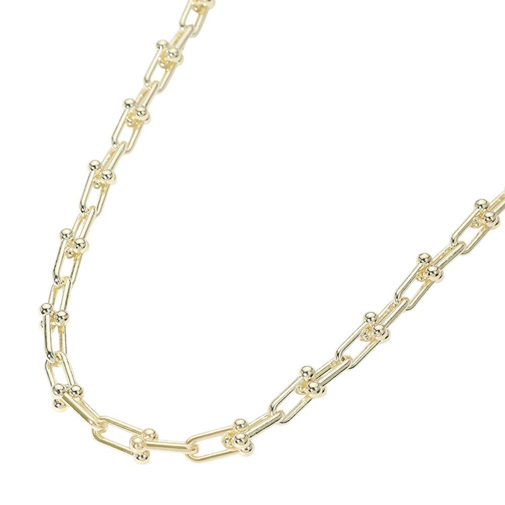 14K GOLD PLATED HARDWARE LINK CHAIN NECKLACE