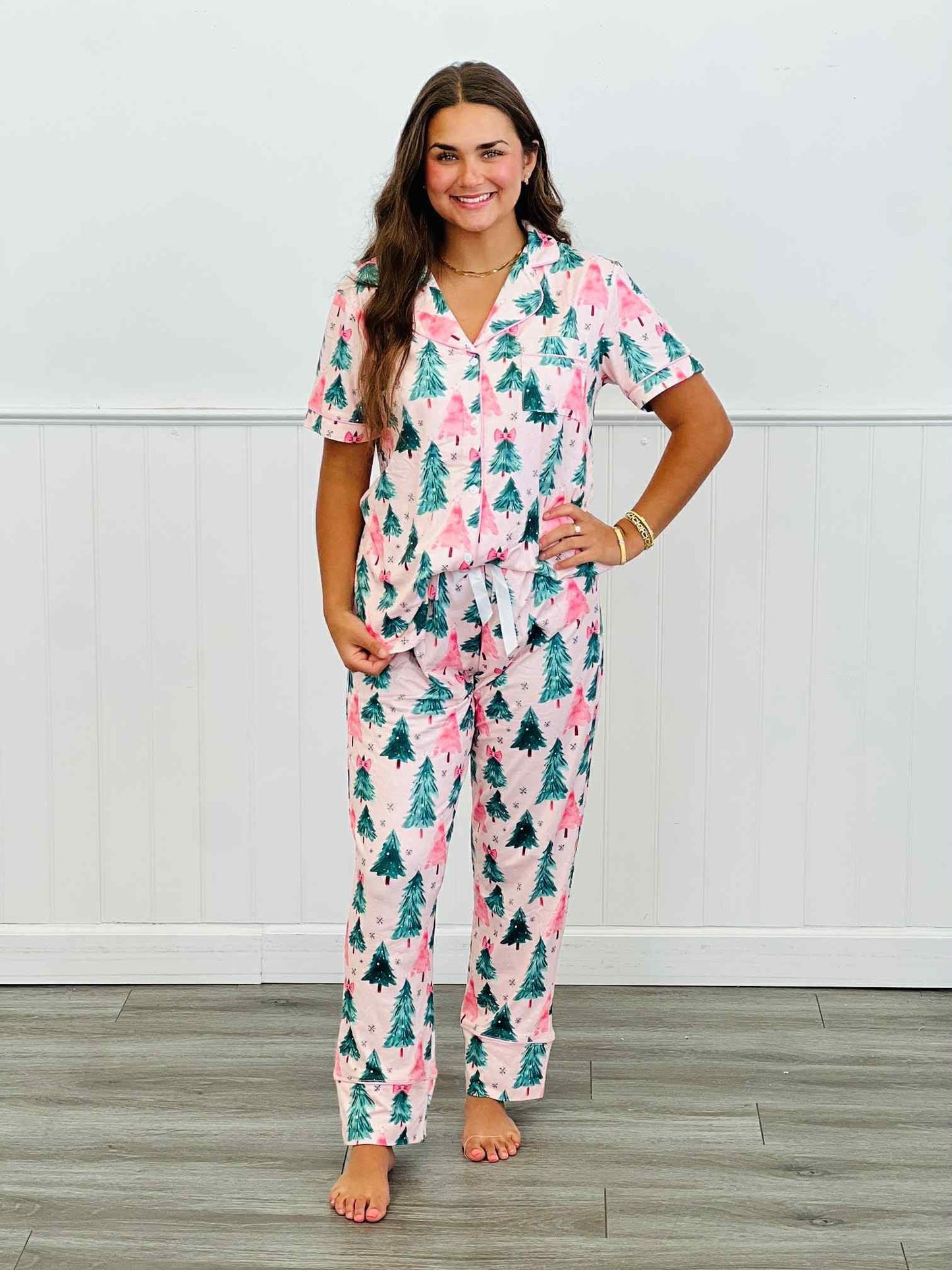 SHIRLEY STONE PANT PAJAMAS SET- Christmas Tree