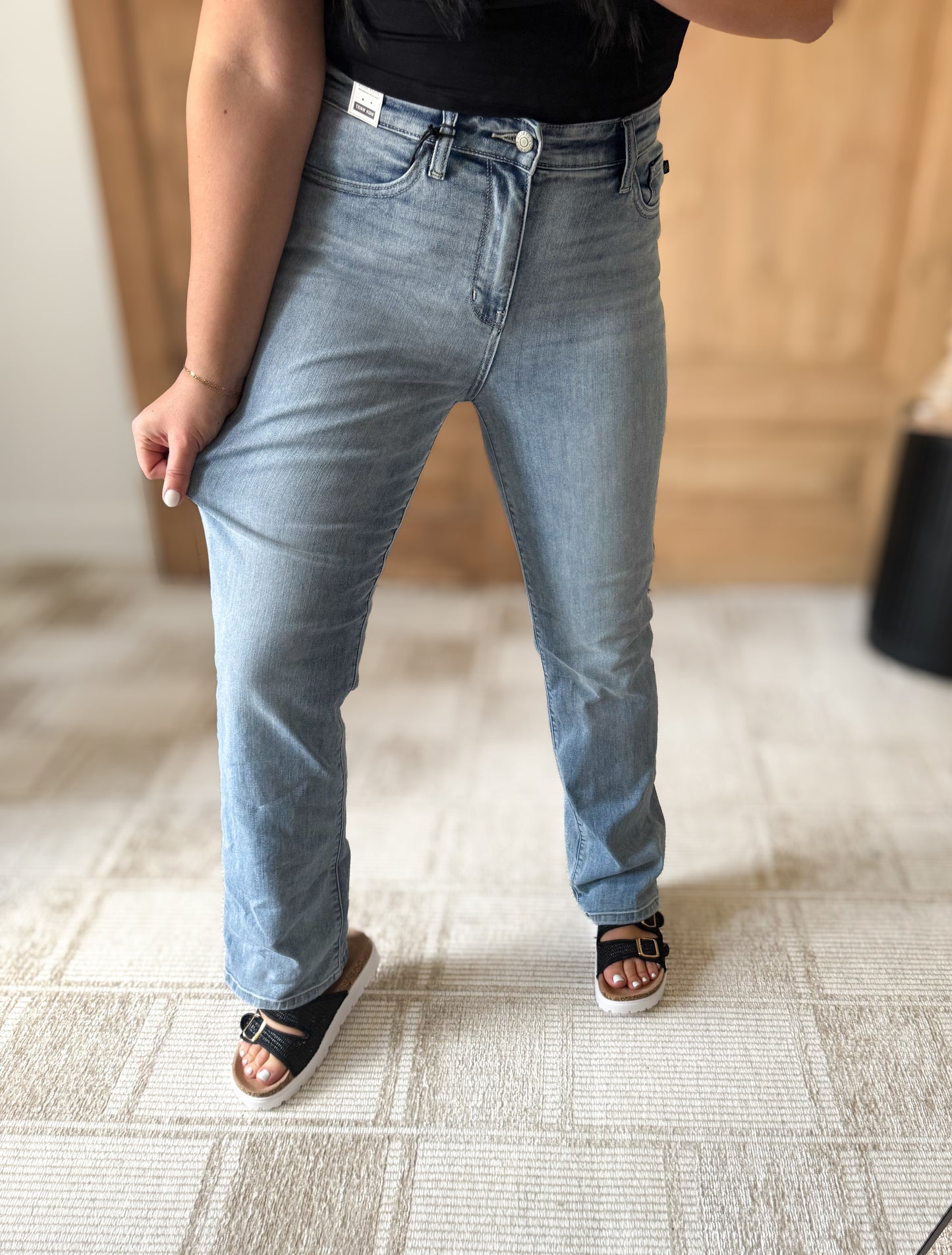 JUDY BLUE HIGH WAIST LIGHT DAD DENIM JEANS