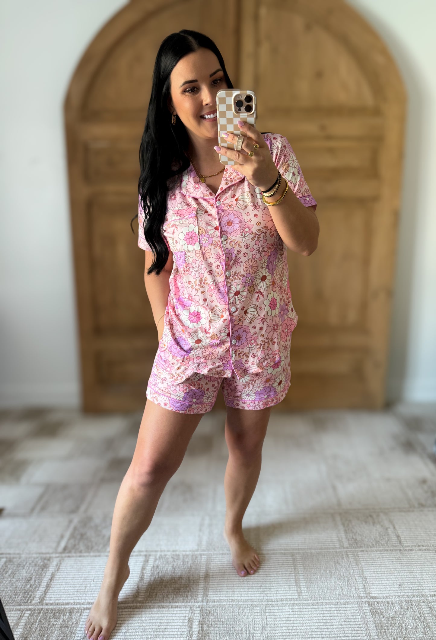 SHIRLEY STONE BUTTERY SOFT PAJAMA SHORTS SET ( MULTIPLY DESIGNS)