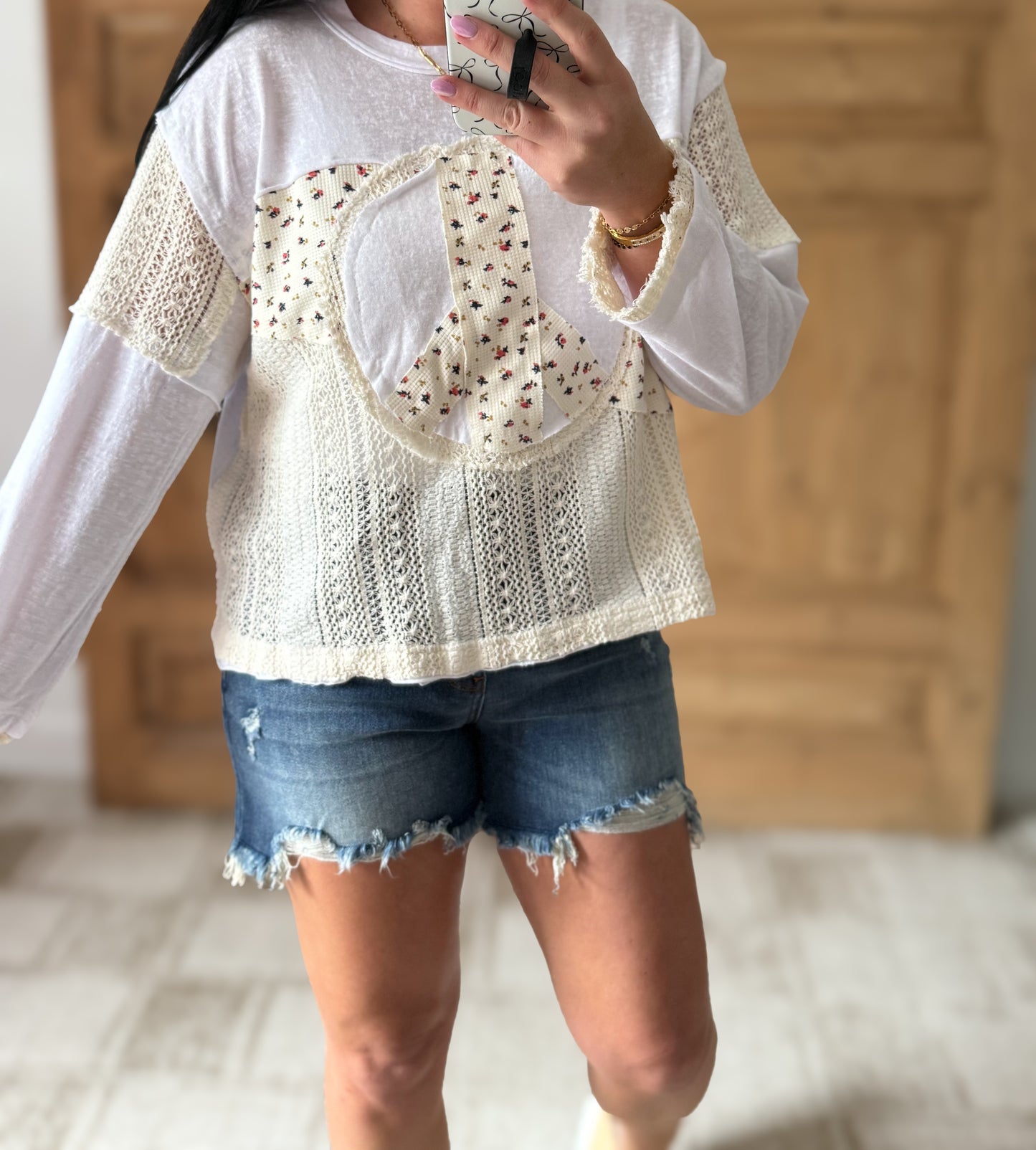 POL: PEACE KNIT TOP IVORY