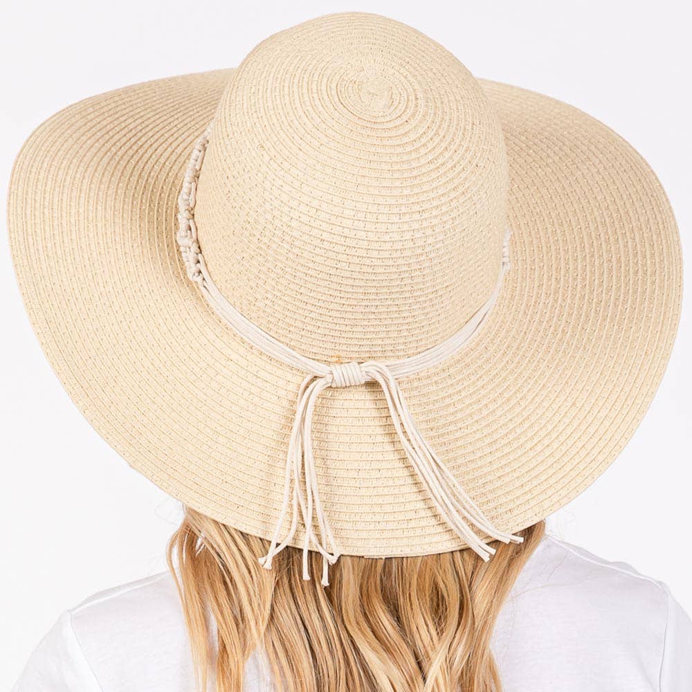 BRAIDED STRAP STRAW SUN HAT (MULTIPLE COLORS)