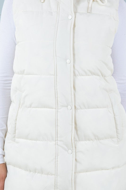 LONGLINE POCKET FAUX FUR PUFFER VEST
