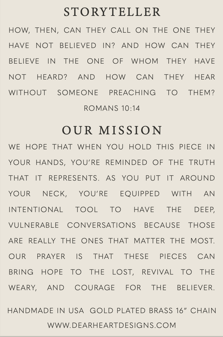 STORY TELLER CHRISTIAN NECKLACE ROMANS 10:14