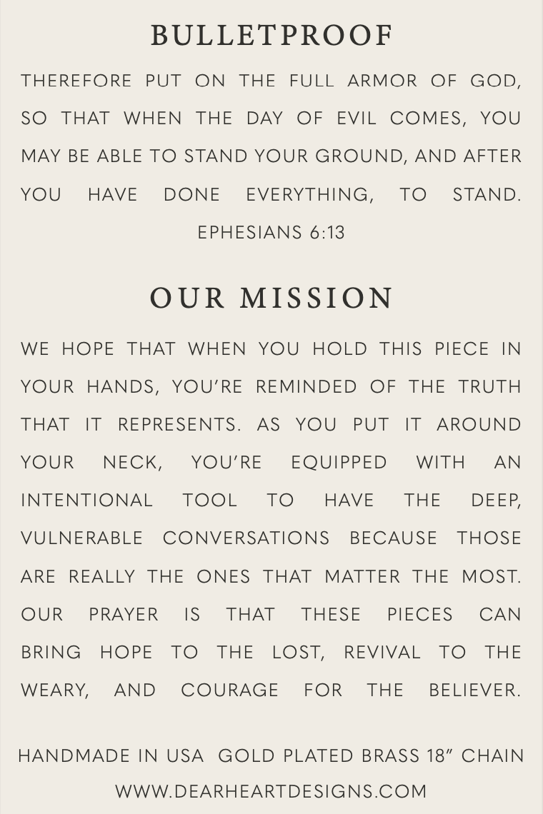 BULLETPROOF CHRISTIAN NECKLACE EPHESIANS 6:13