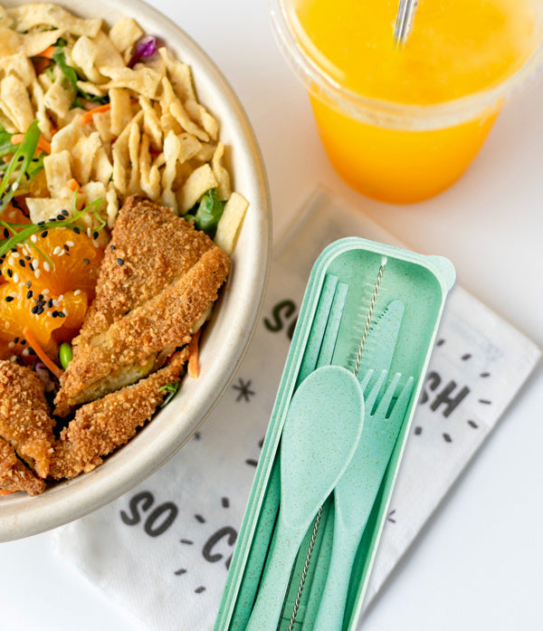 Krumbs Kitchen Against The Grain On-The-Go Wheat Straw Utensil Set
