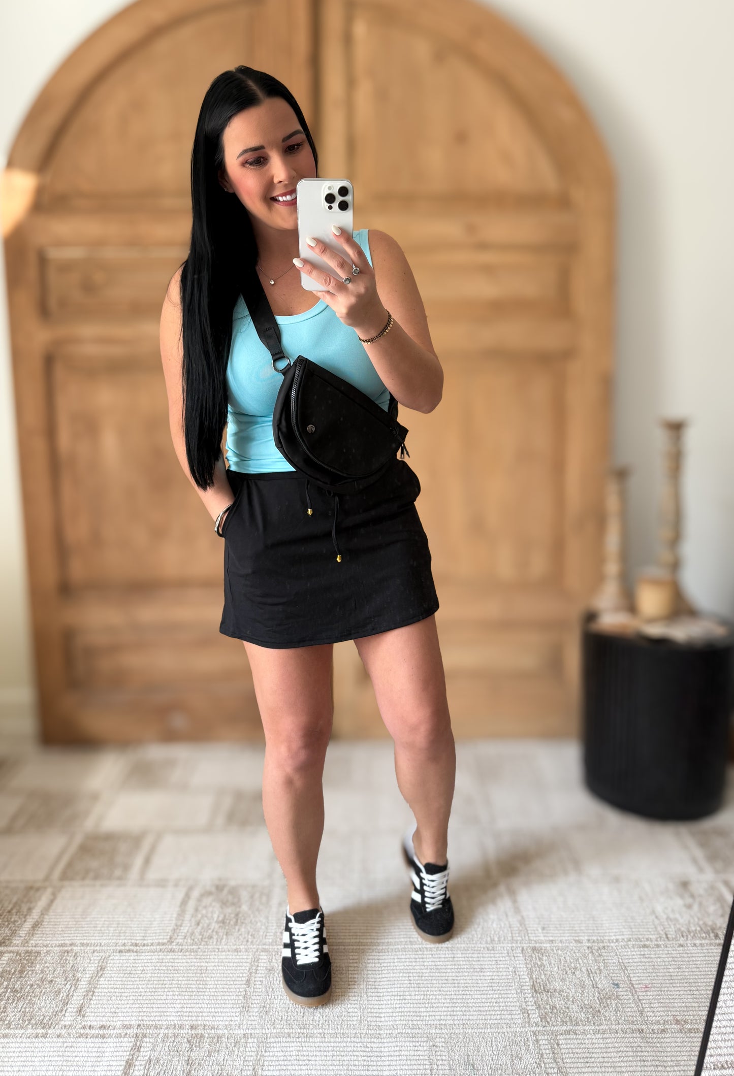 JESS LEA CLASSIC BLACK POCKETED SKORT