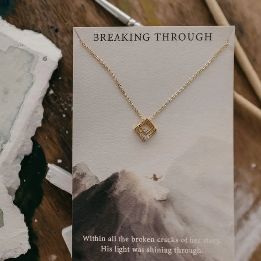 BREAKING THROUGH CHRISTIAN NECKLACE JOHN 1:3