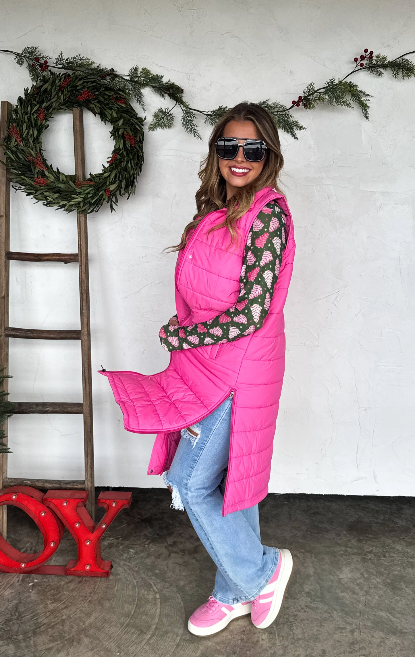 PREORDER- KENDALL LONG PUFFER VEST*Pink