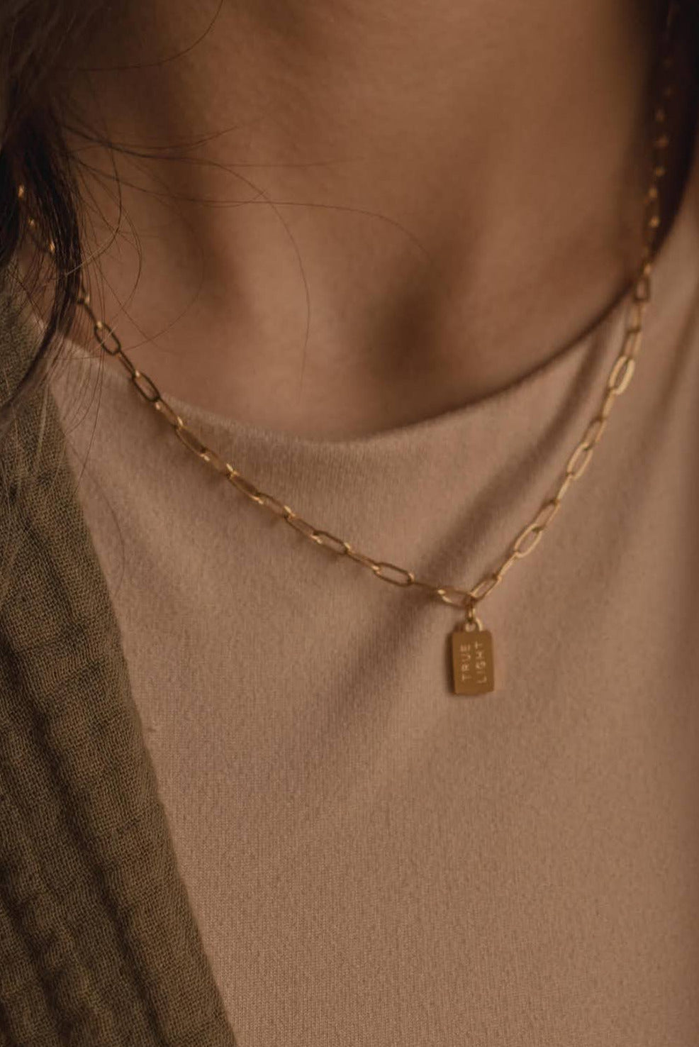 TRUE LIGHT MINI TAG CHRISTIAN NECKLACE JOHN 1:5