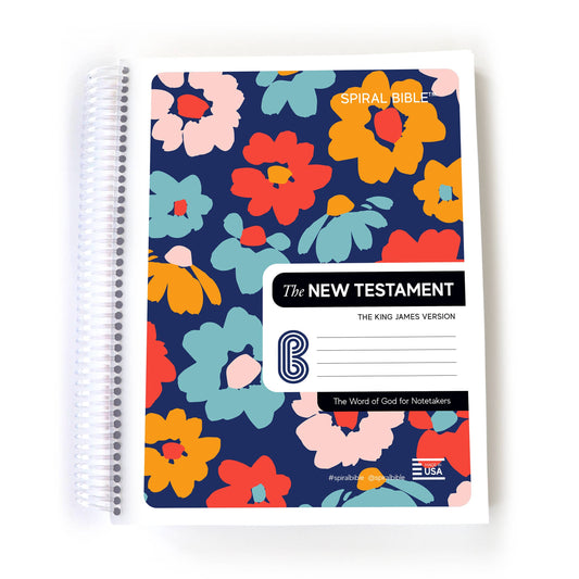 SPIRAL BIBLE™ - KJV NEW TESTAMENT- DARK BLUE FLORAL