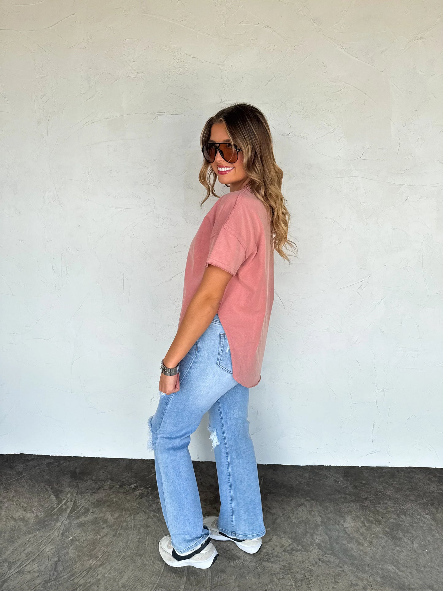 PREORDER- NEW COLORS- JOEY WASHED COTTON BOYFRIEND TEE*multiple colors