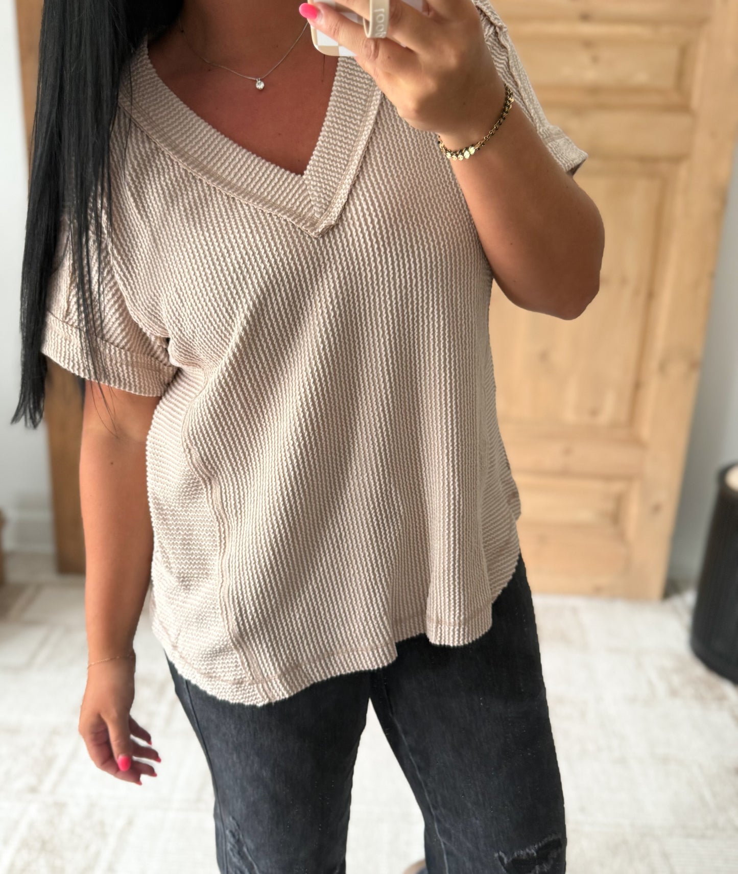 DANI SOFT RIBBED TOP-Mocha
