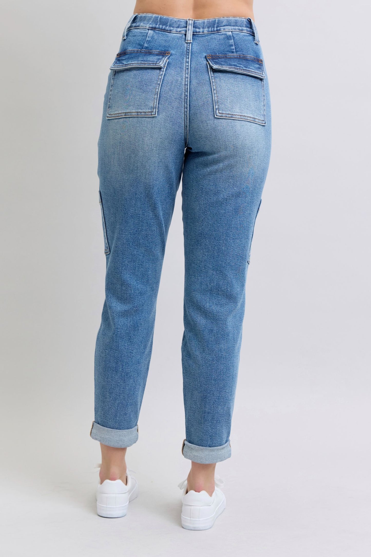 CLAYTON HIGH RISE CUFFED CARGO DENIM JOGGER