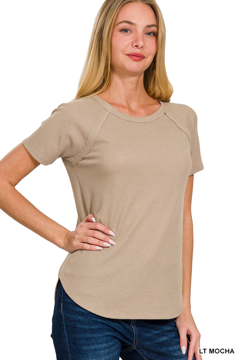 ZENANA WAFFLE BASIC WAFFLE TEE