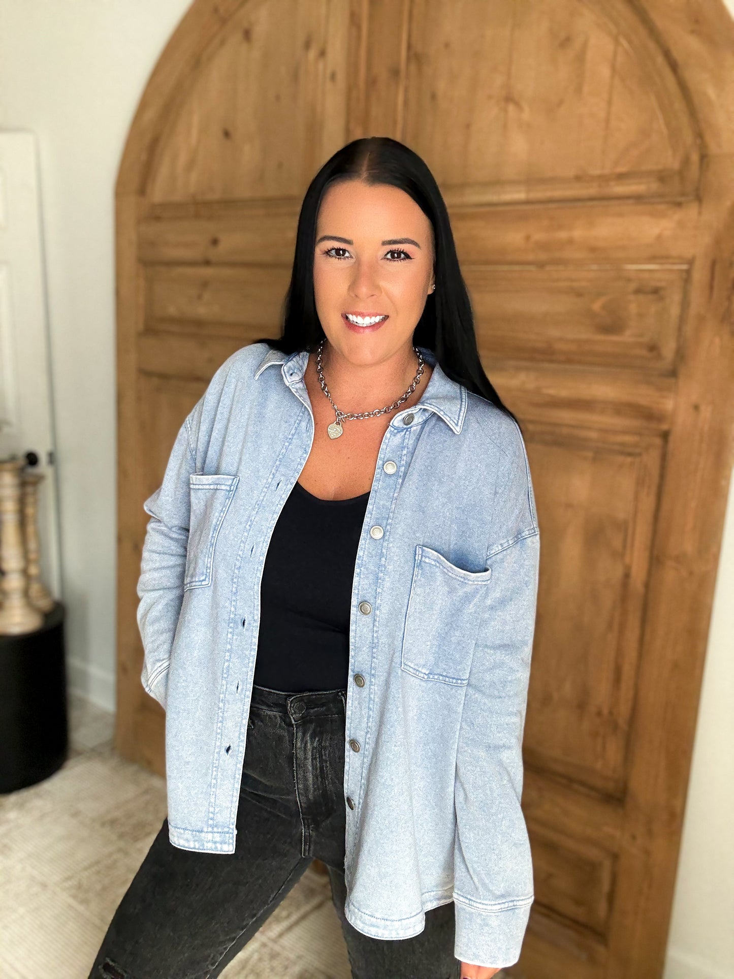 FRENCH TERRY CHAMBRAY SOFT SHACKET