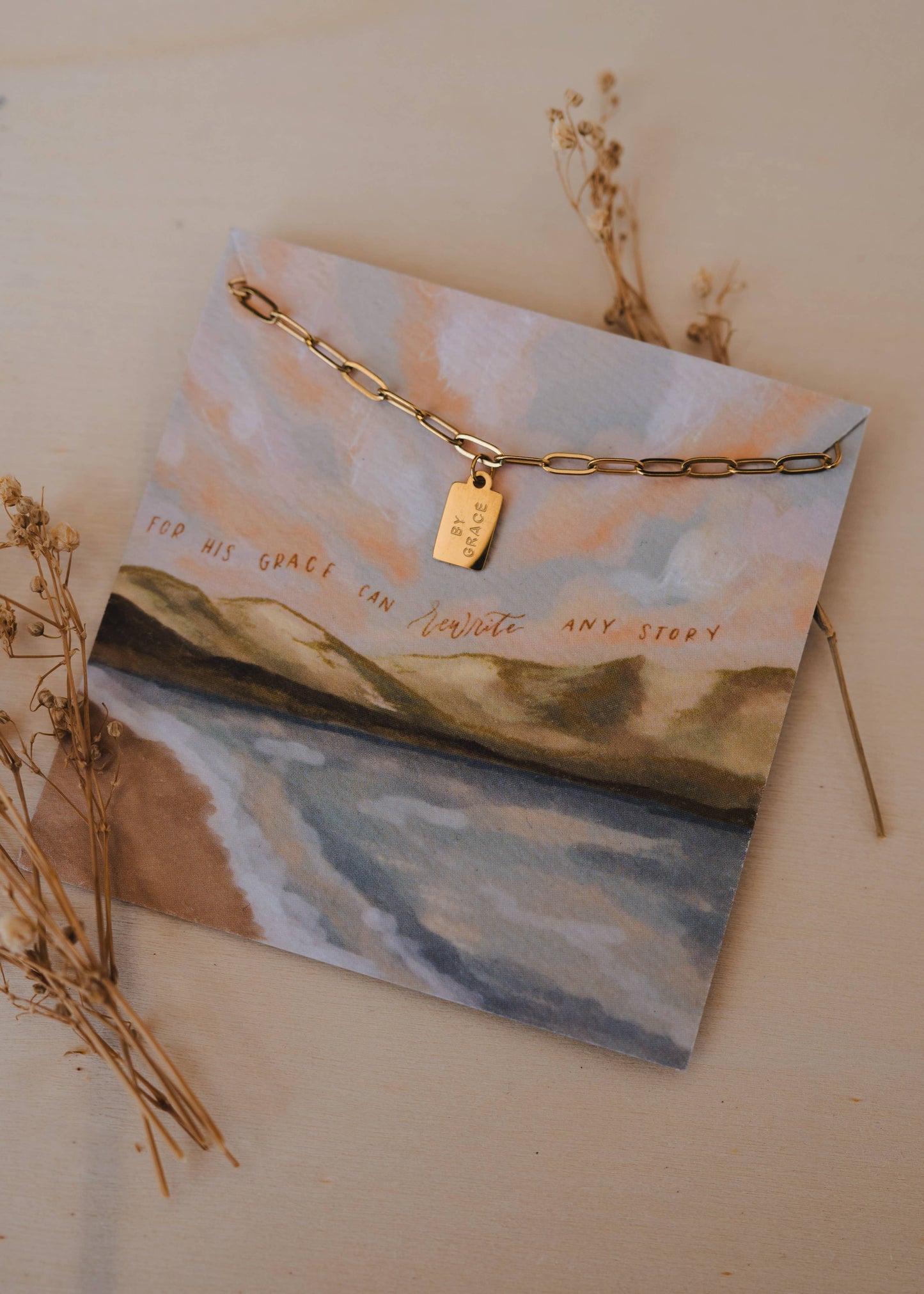 BY GRACE MINI TAG CHRISTIAN NECKLACE EPHESIANS 2:8