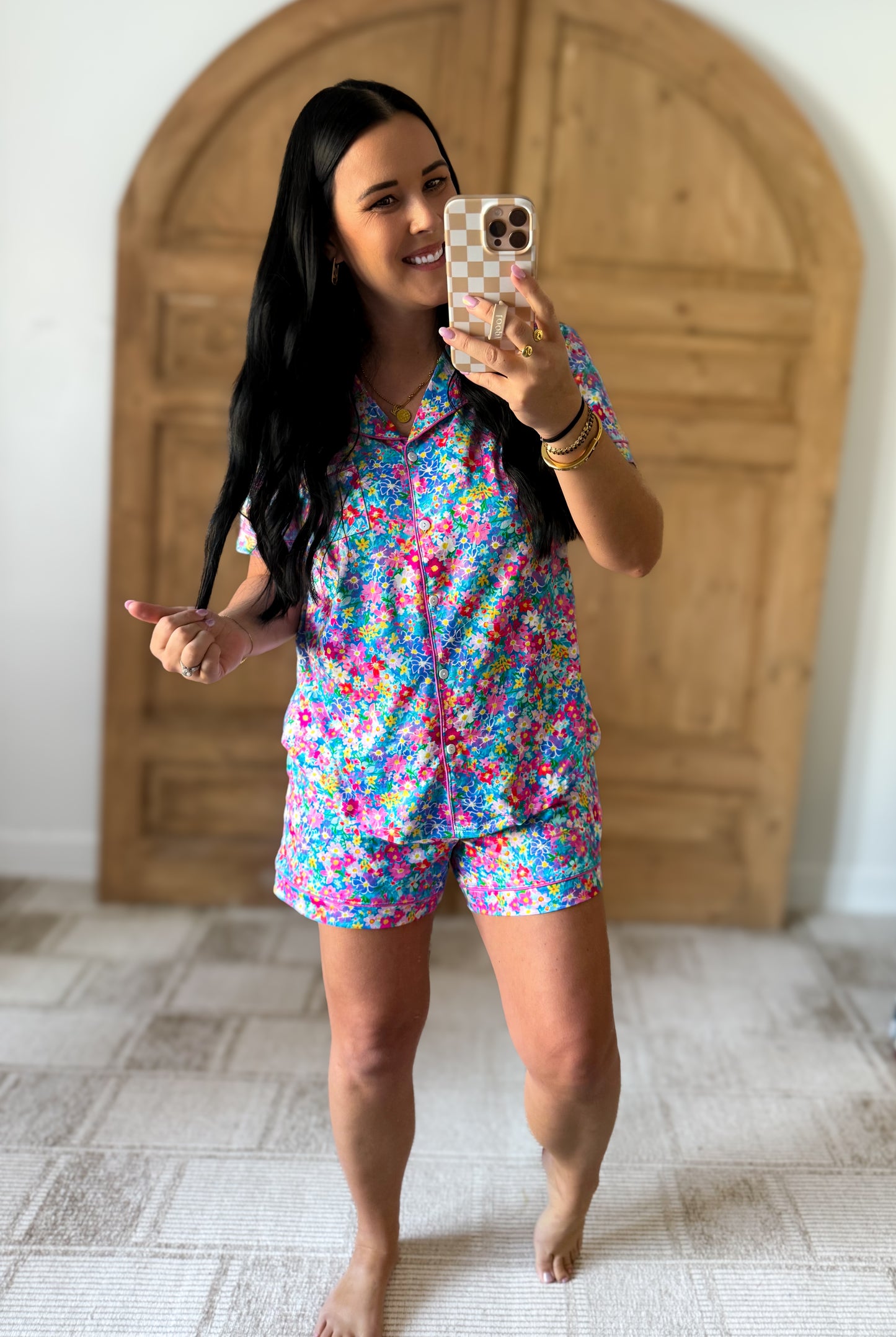 SHIRLEY STONE BUTTERY SOFT PAJAMA SHORTS SET ( MULTIPLY DESIGNS)