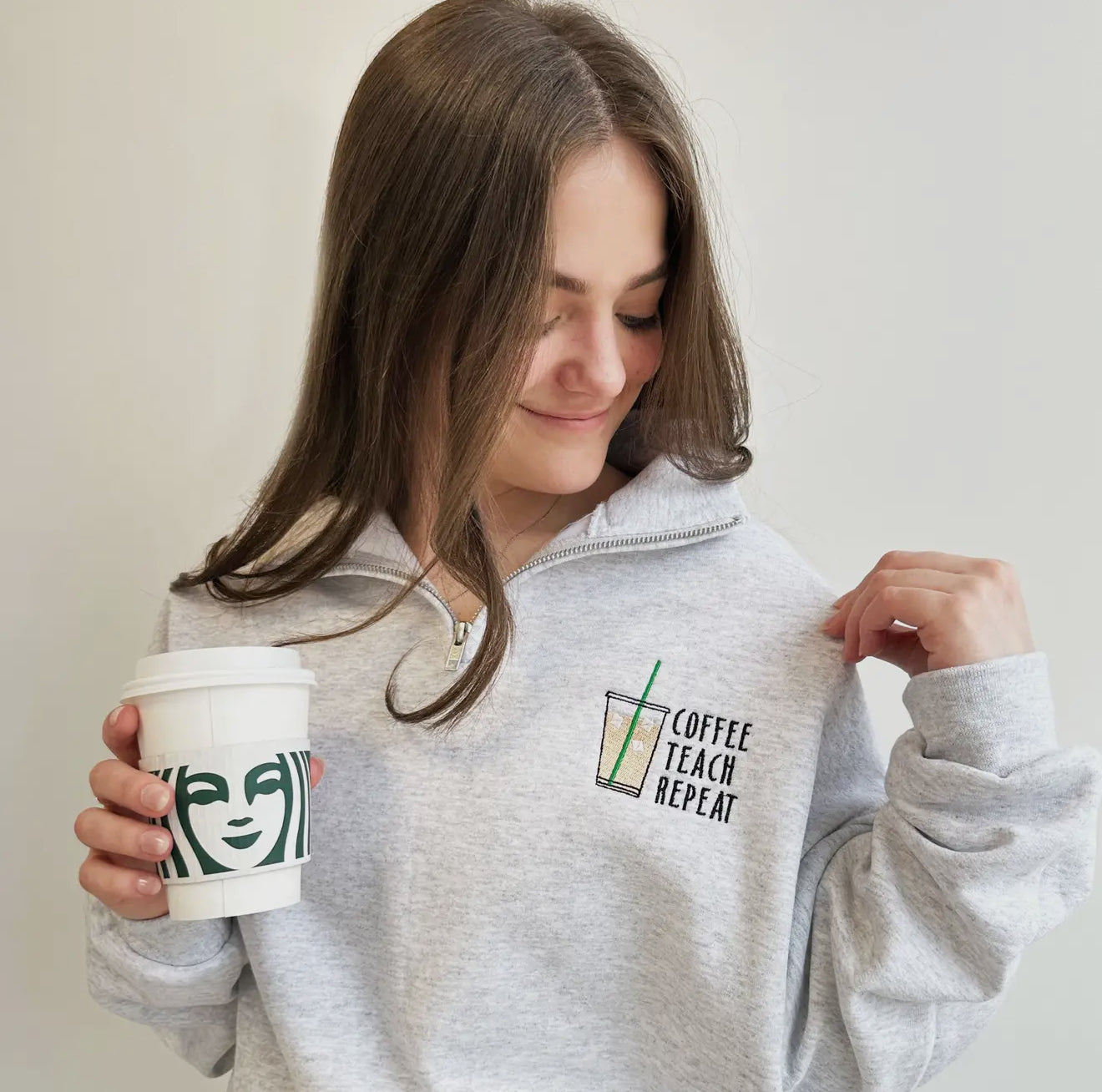 COFFEE TEACH REPEAT CREWNECK