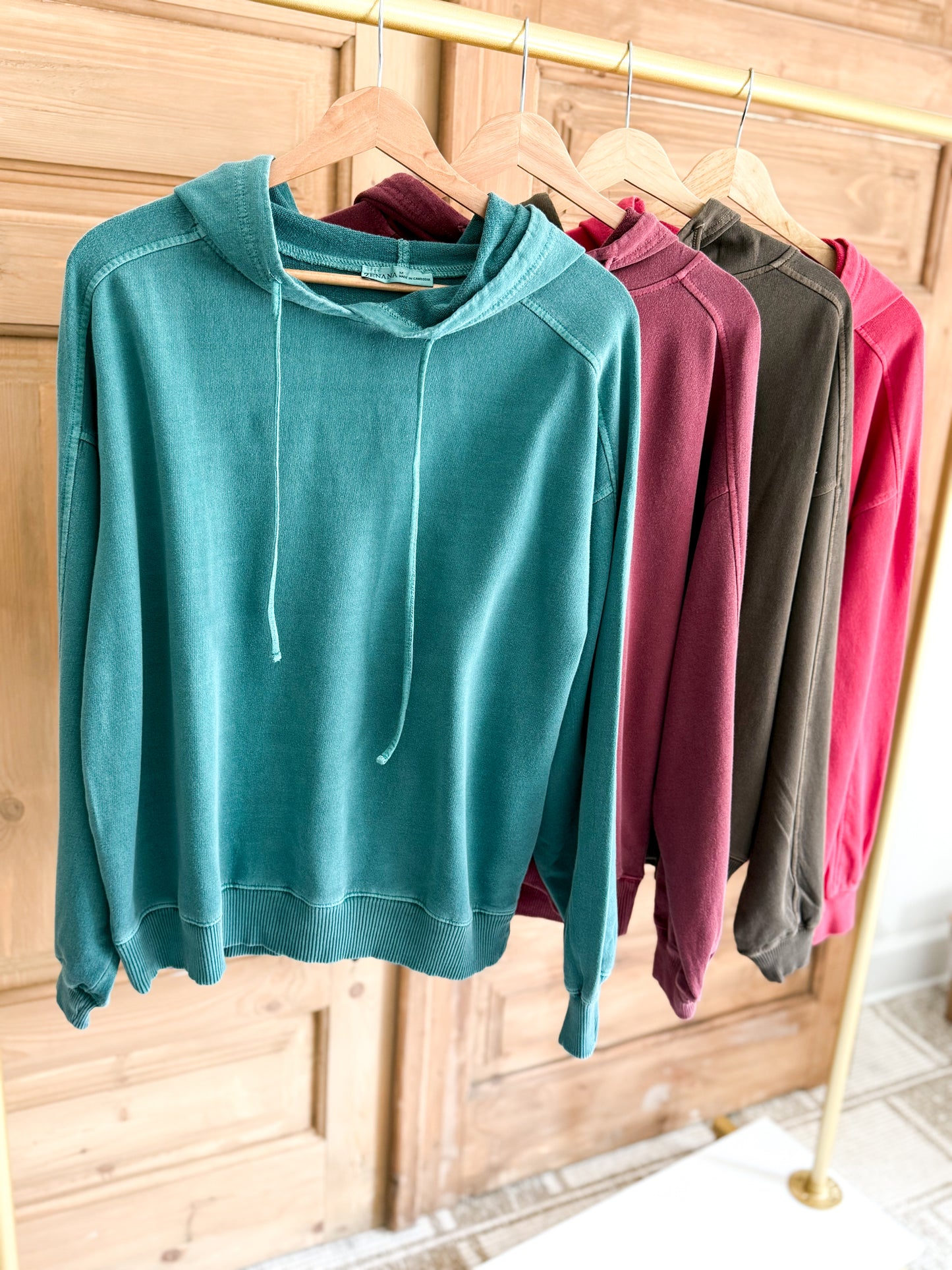 ZENANA SOFT PIGMENT DYED GO TO HOODIE-Multiple Colors