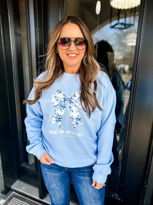 SHE IS WORTHY CREWNECK