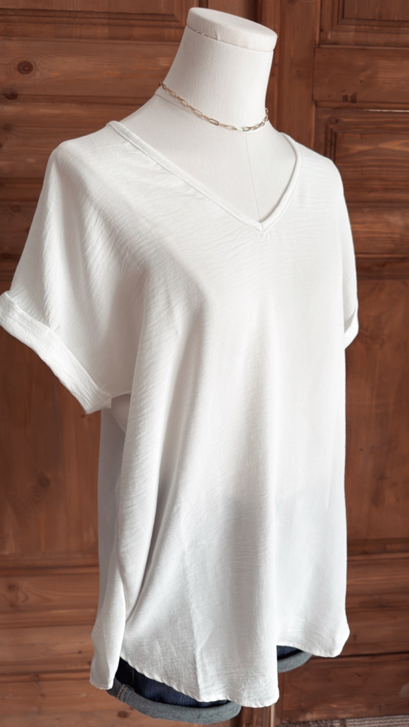 DREAM SOFT TEXTURE RELAXED TOP- white