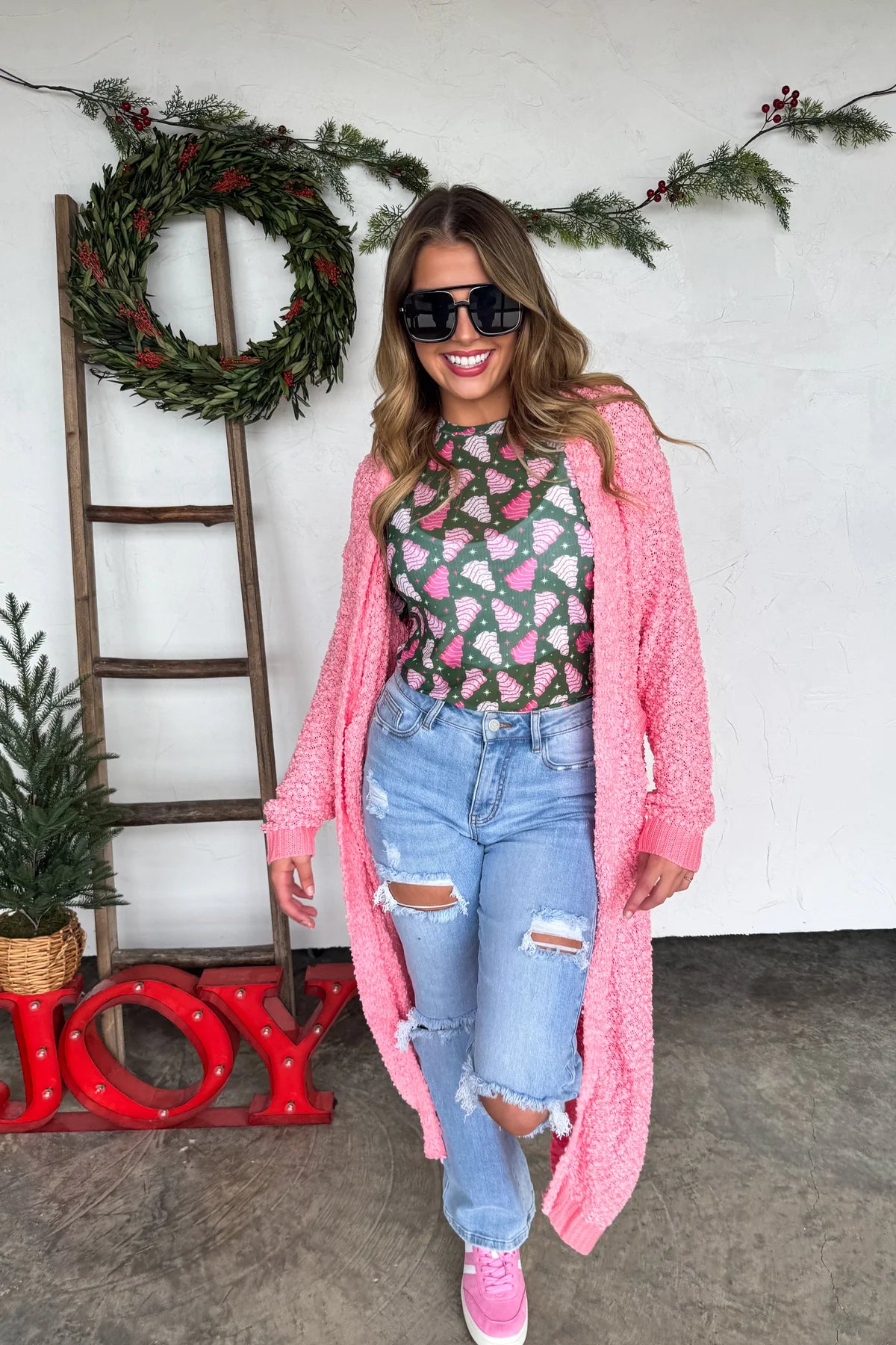PREORDER- POPPY KNIT POPCORN CARDIGAN-Pink