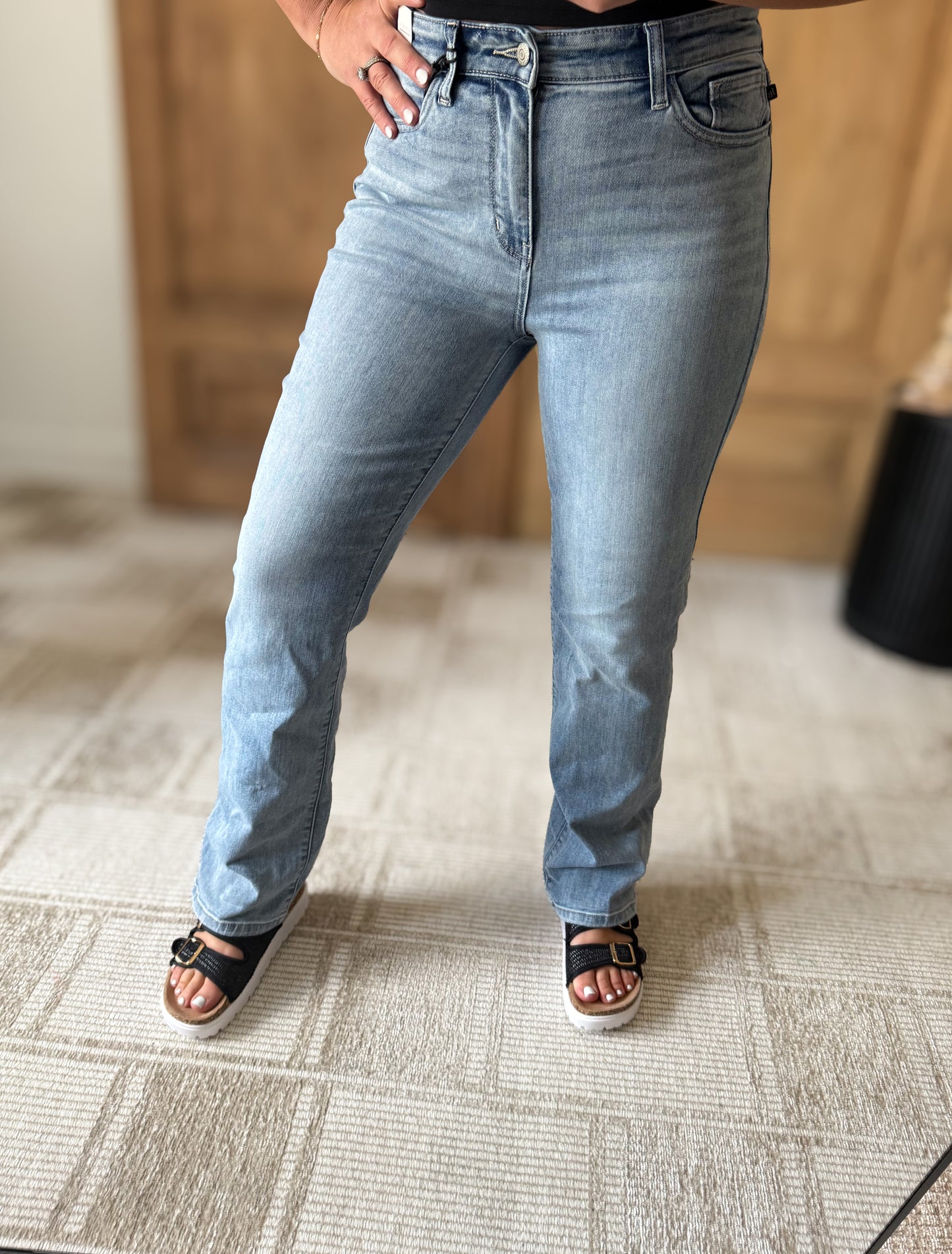 JUDY BLUE HIGH WAIST LIGHT DAD DENIM JEANS