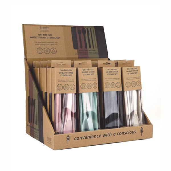 Krumbs Kitchen Against The Grain On-The-Go Wheat Straw Utensil Set