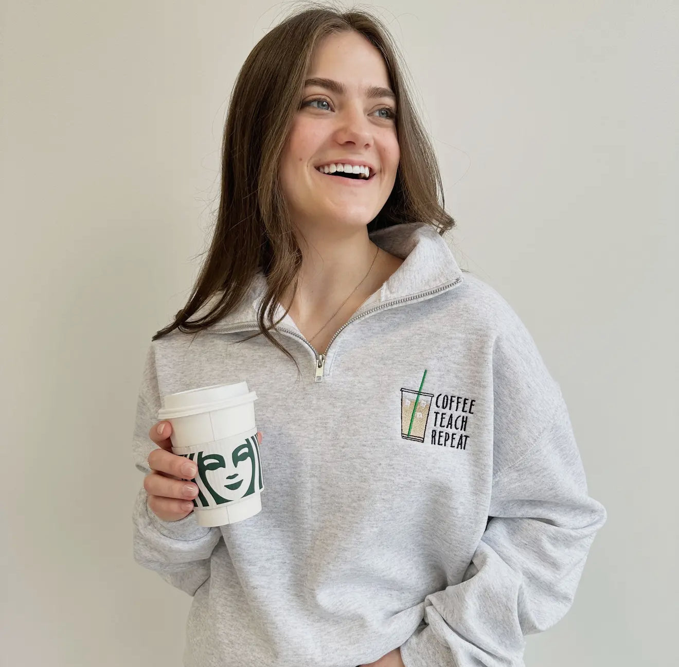 COFFEE TEACH REPEAT CREWNECK