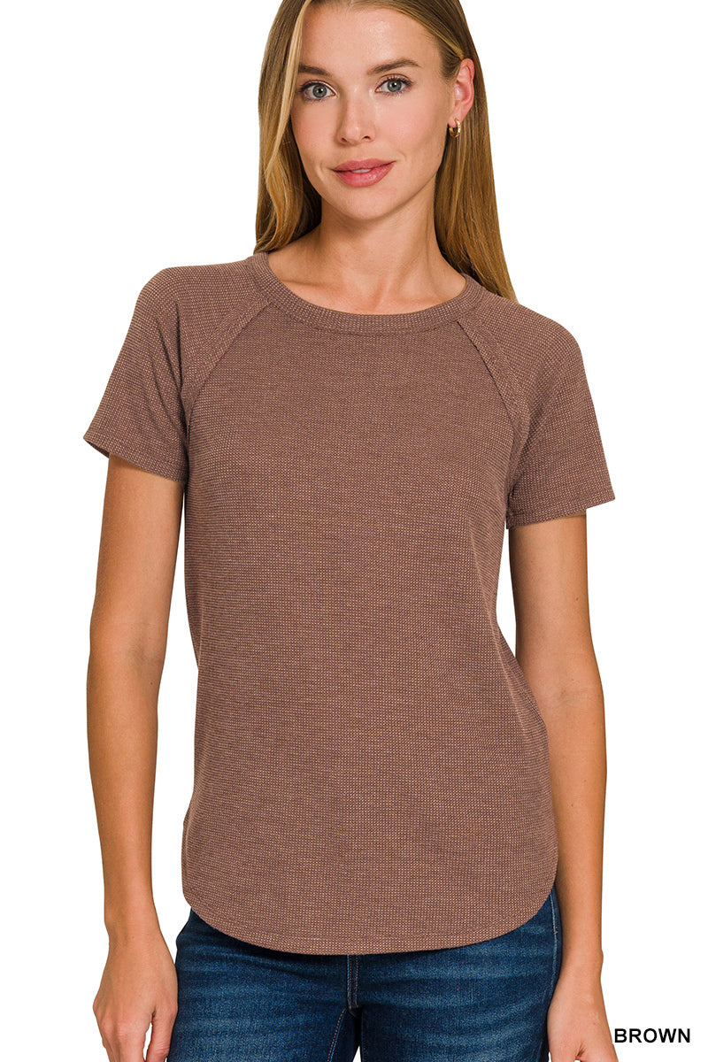 ZENANA WAFFLE BASIC WAFFLE TEE