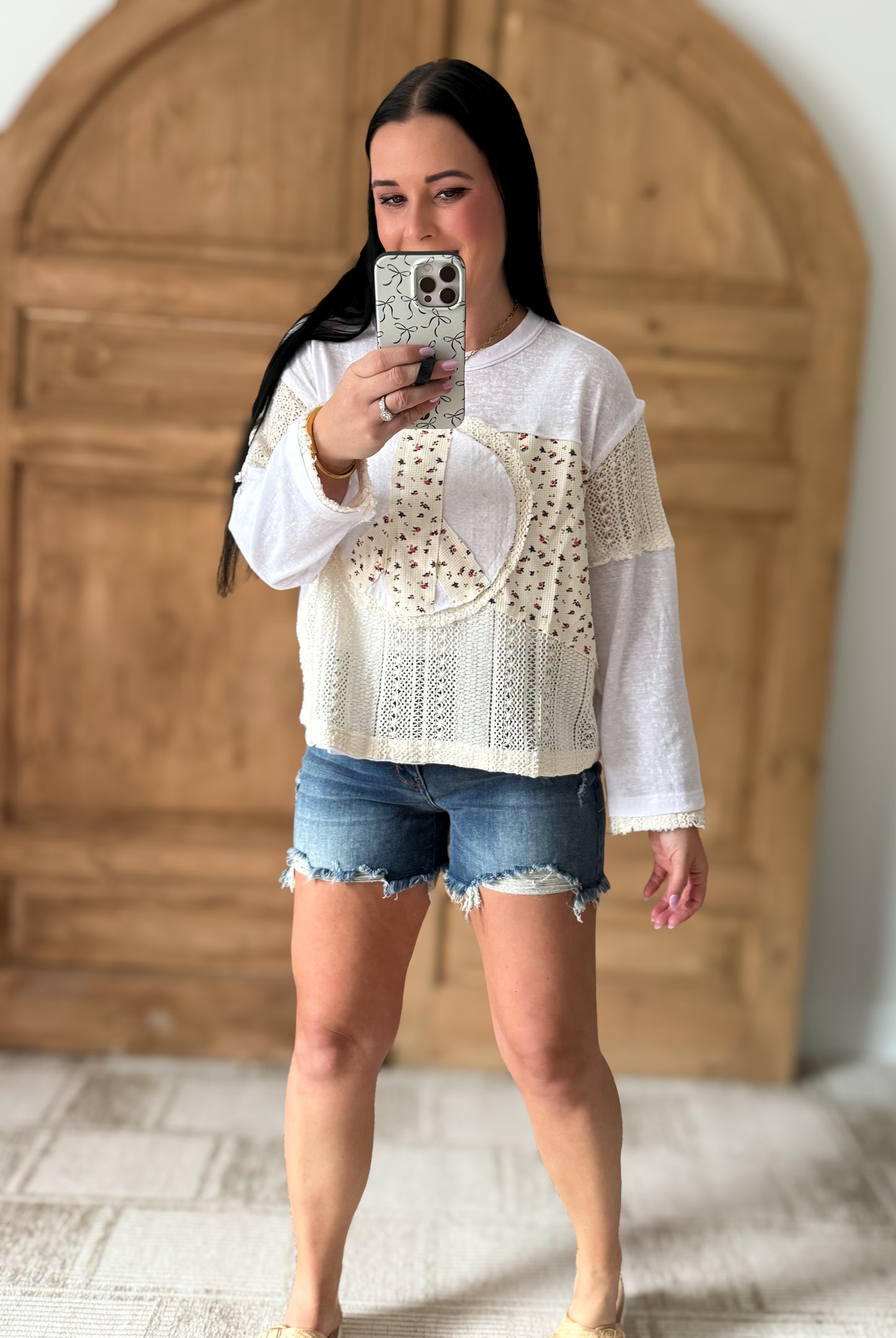 POL: PEACE KNIT TOP IVORY
