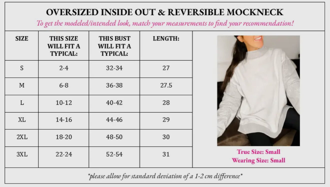 PREORDER: Viral Oversized Inside Out and Reversible Mockneck Sweatshirt