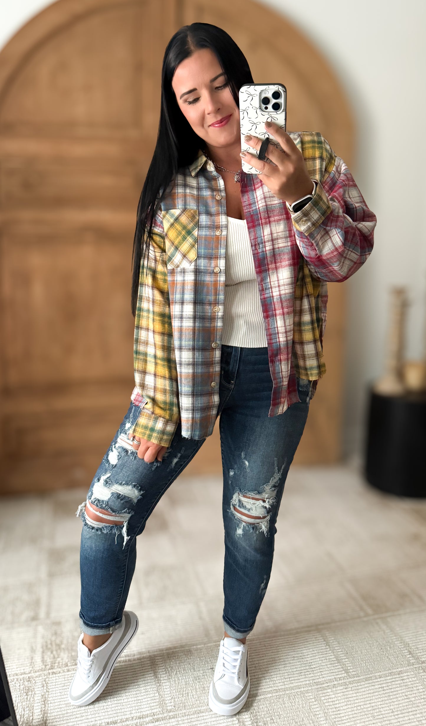 NOT YOUR DADS FLANNEL-Red/Yellow