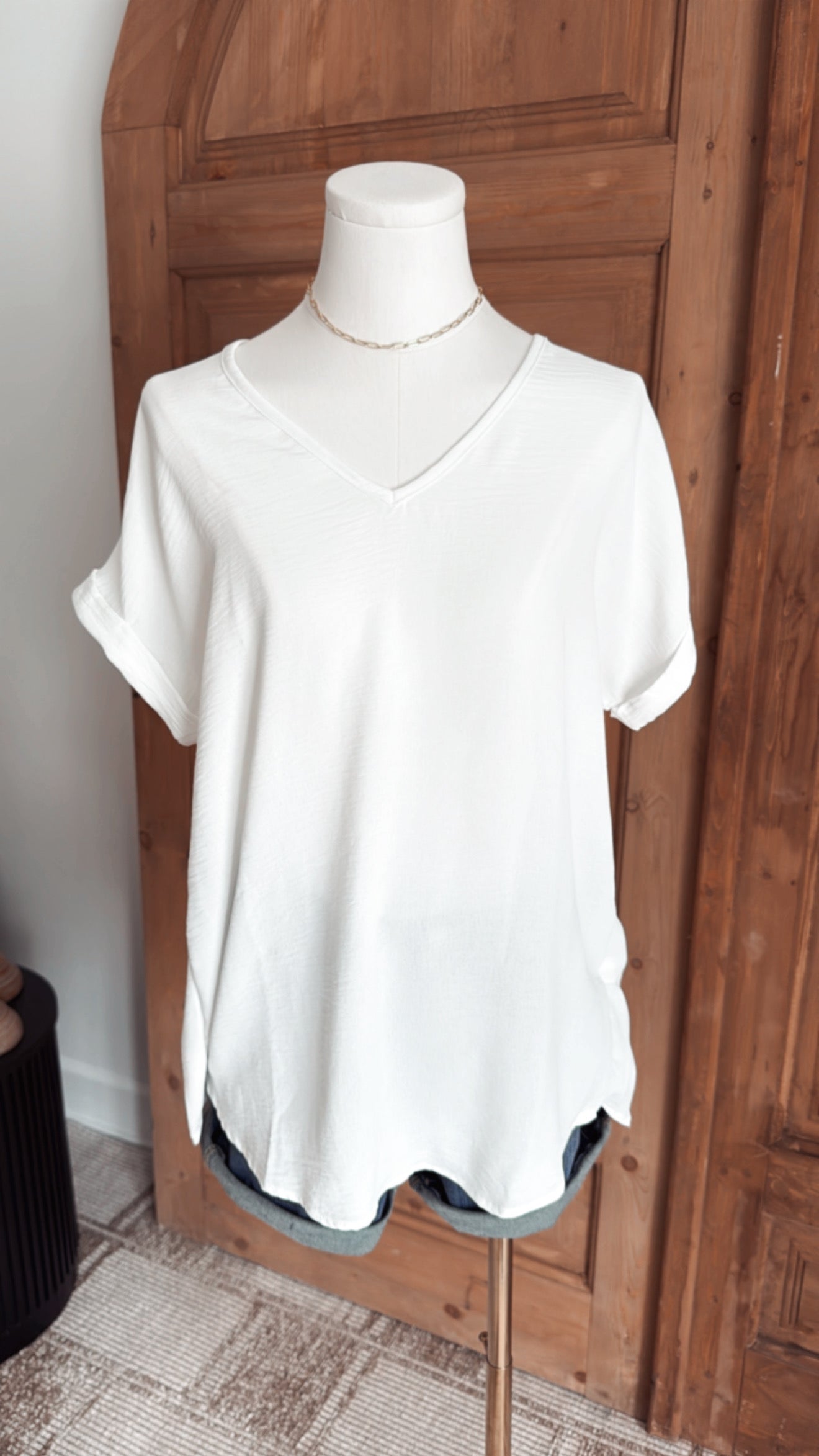 DREAM SOFT TEXTURE RELAXED TOP- white