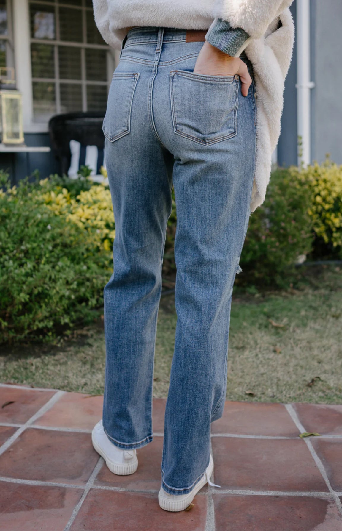 Judy Blue Full Size High Waist Distressed Dad Jean Plus Size