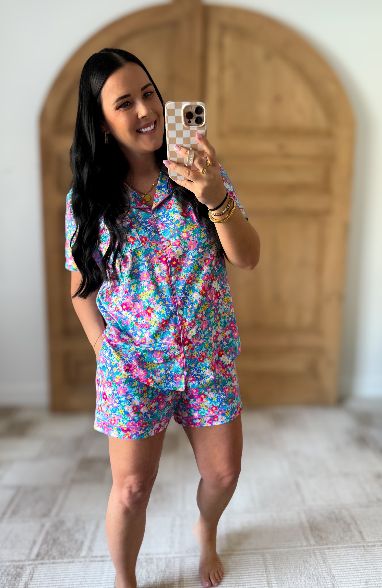 SHIRLEY STONE BUTTERY SOFT PAJAMA SHORTS SET ( MULTIPLY DESIGNS)