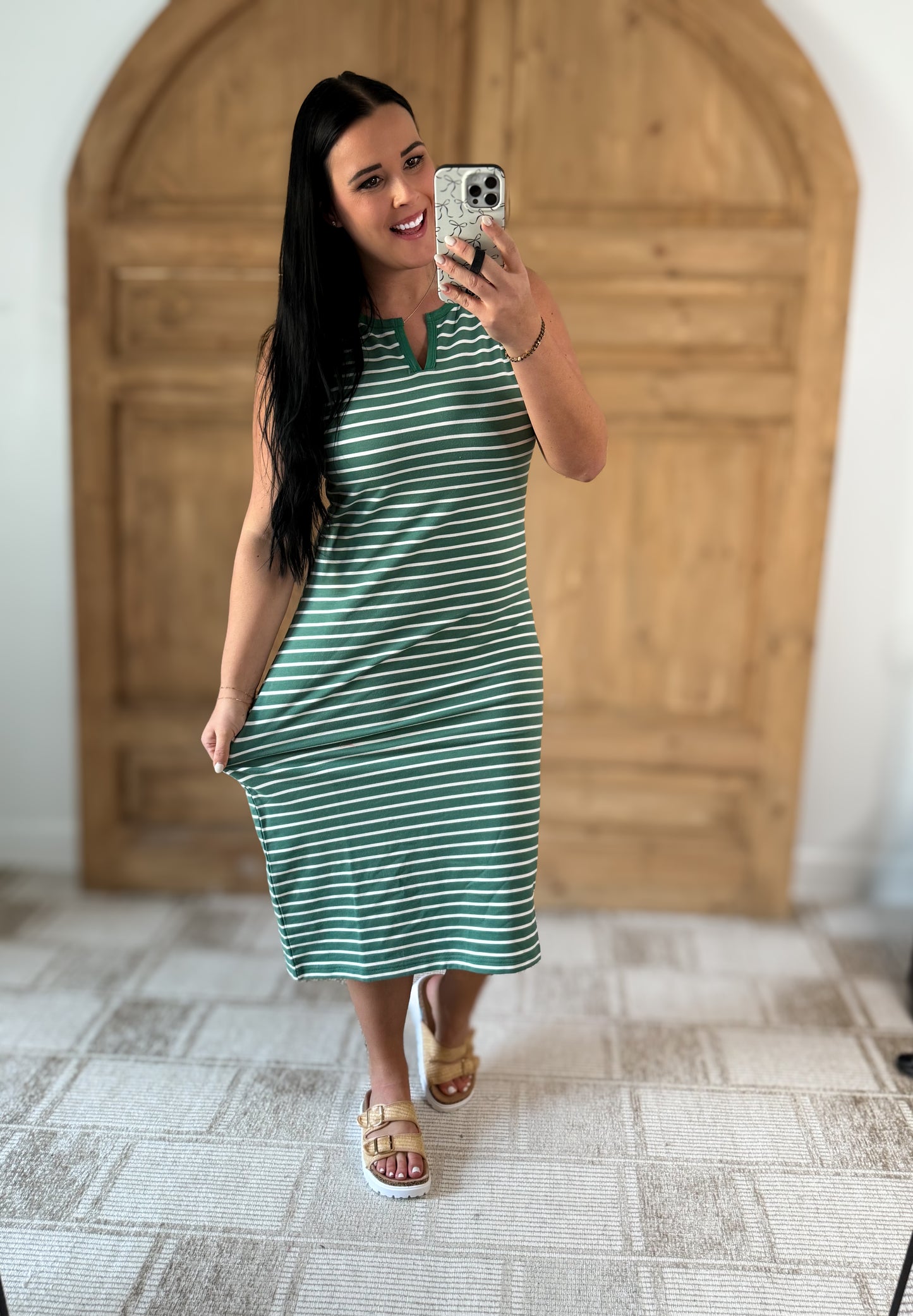 STRIPED MINI DRESS SWEET MINT
