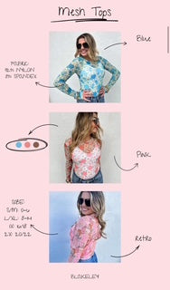 VINTAGE FLORAL MESH TOP RETRO