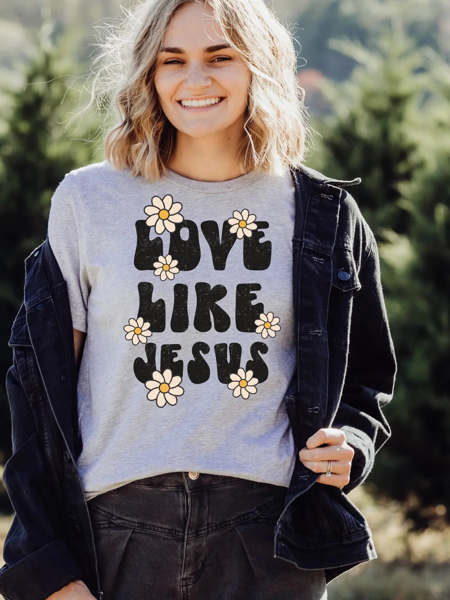 LOVE LIKE JESUS DAISY ADULT TEE