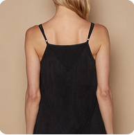 POL V-NECK BLACK STUDDED TANK