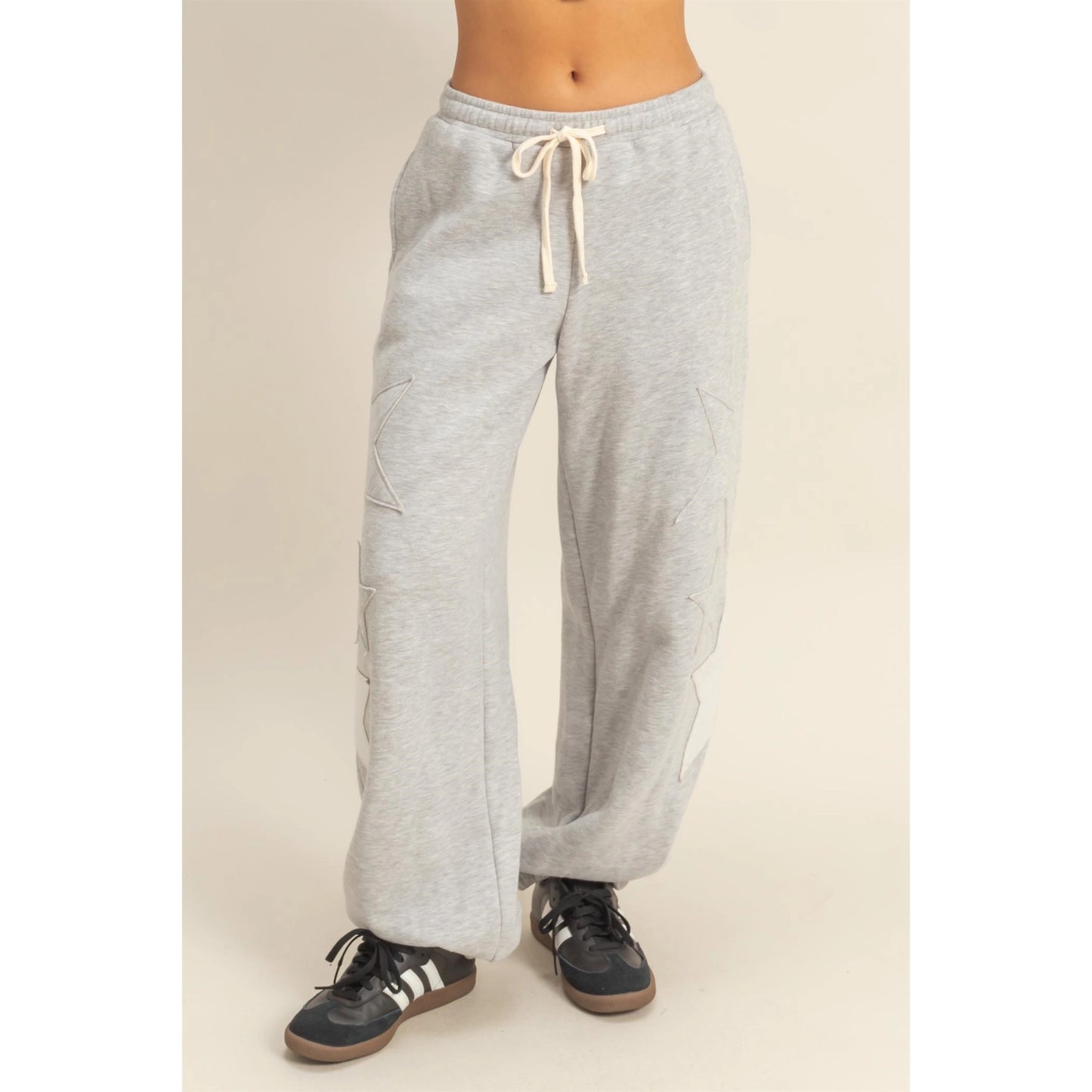STAR PATCH CREWNECK SWEATSHIRT & PANTS *Sold Separately