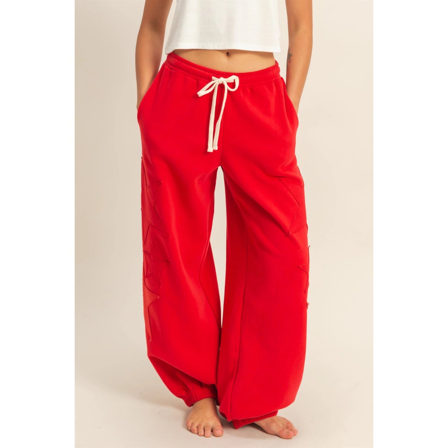 STAR PATCH CREWNECK SWEATSHIRT & PANTS *Sold Separately