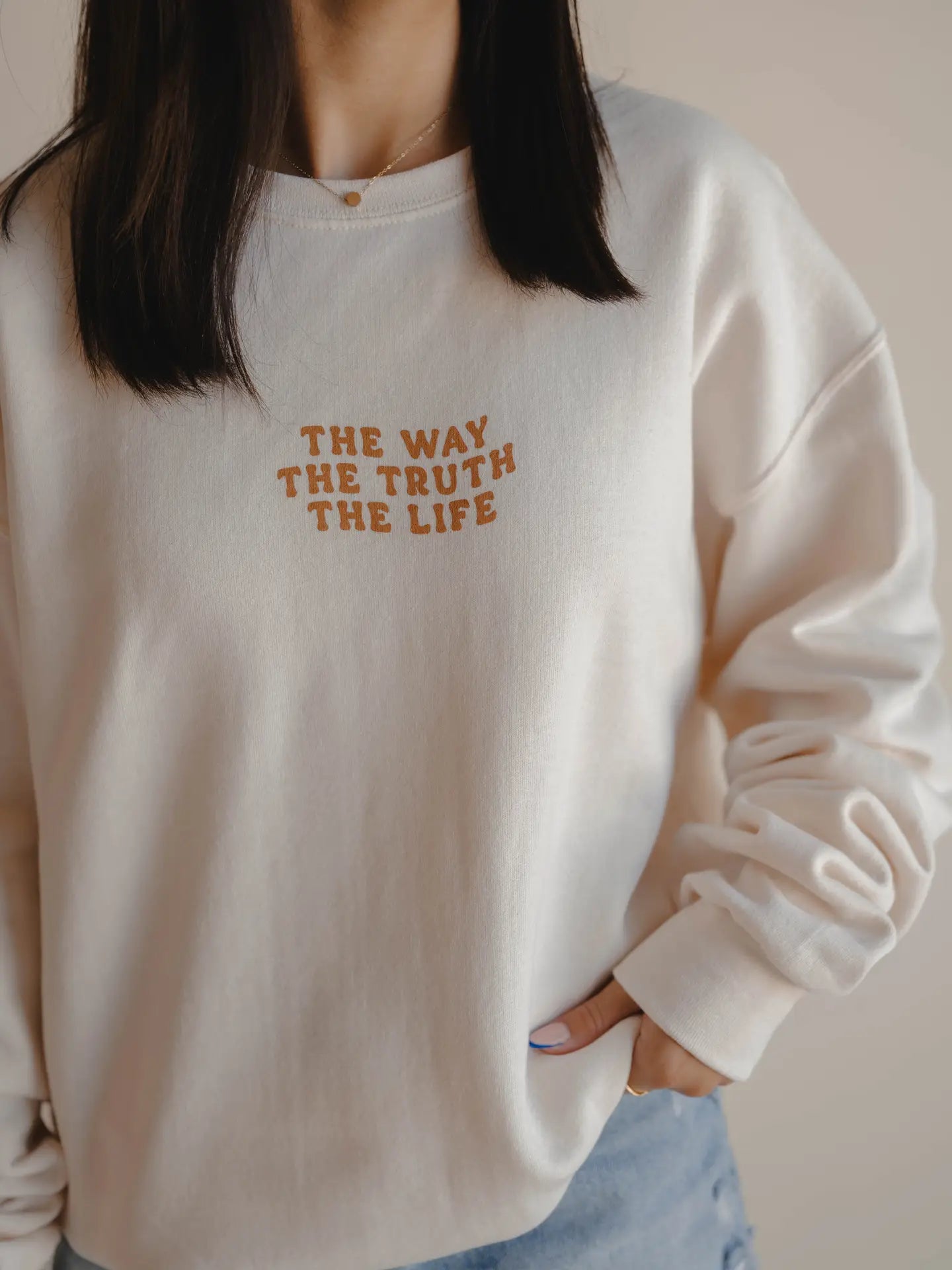 THE WAY PULLOVER OVER CREWNECK SWEATSHIRT