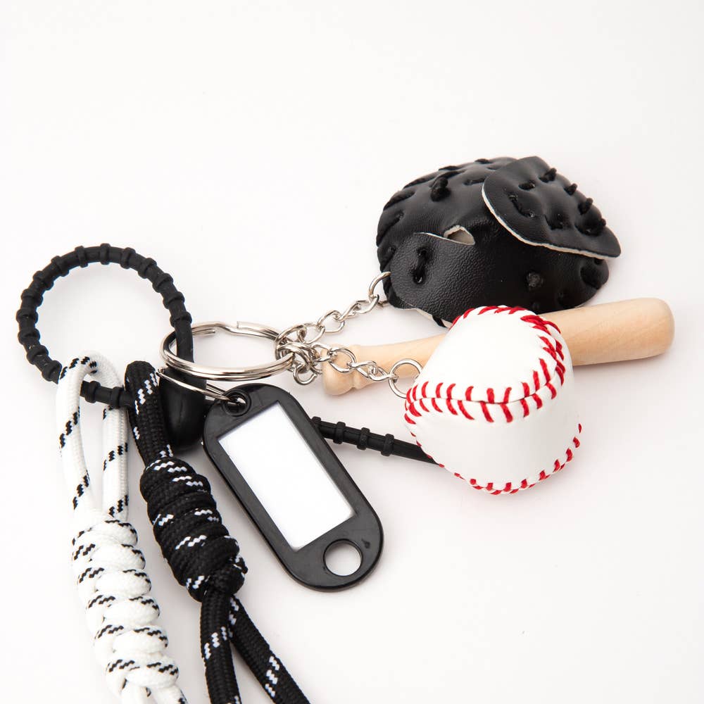 BASEBALL NAME TAG KEY CHAIN (MULTIPLE COLORS)